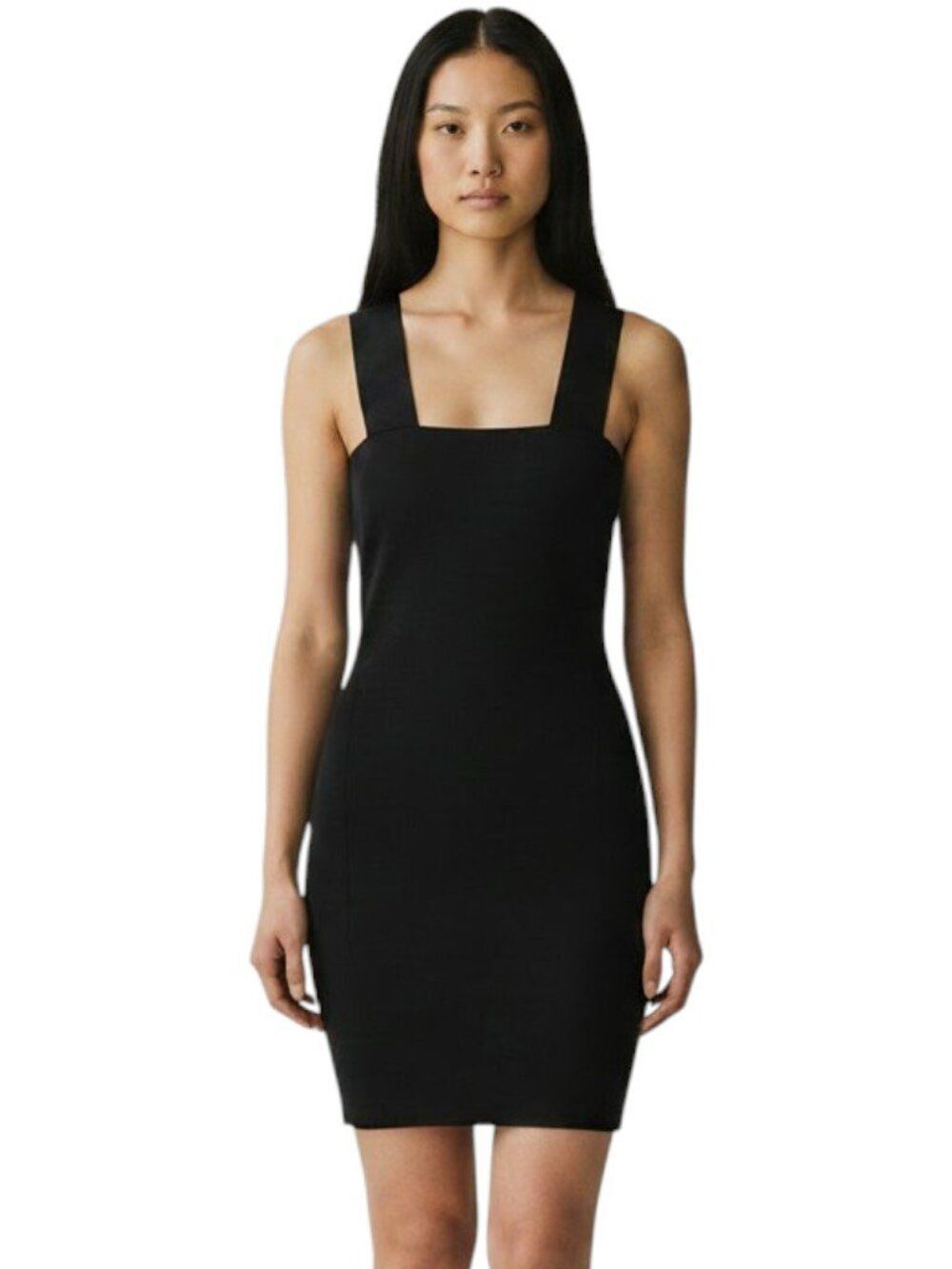 SEEK The Label Bodycon Mini Dress Square Neck Crossback Cutout Black Size Small